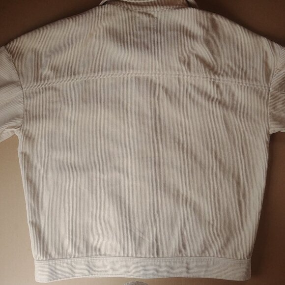 Cream corduroy button down shirt jacket Medium - Picture 6 of 11